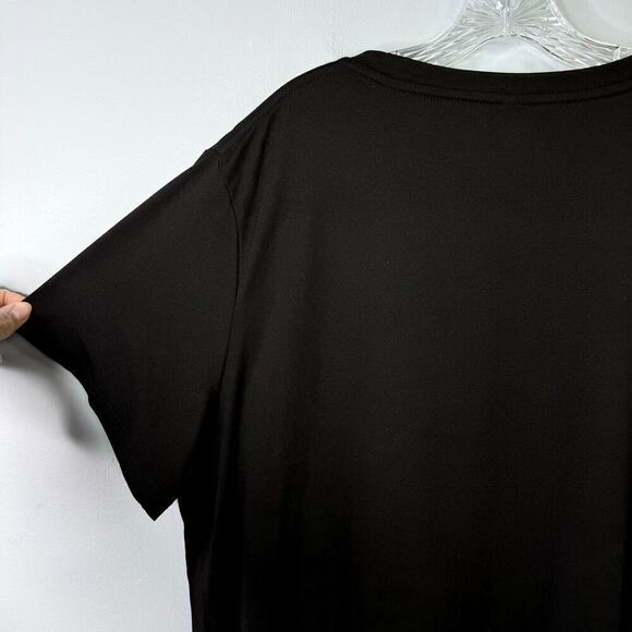 Perout Curve Kittens in Space Graphic Short Sleeve Black T-Shirt Plus Size 3XL - Picture 9 of 10